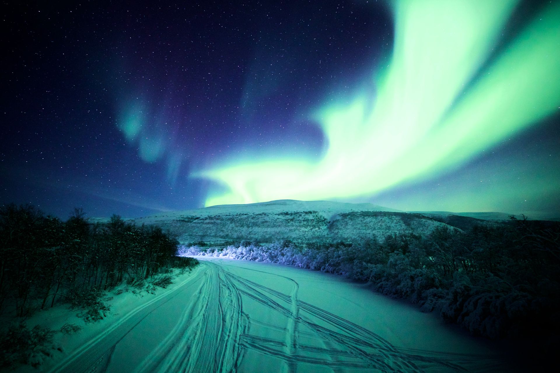 Bergebyløpet 2019 i nordlys